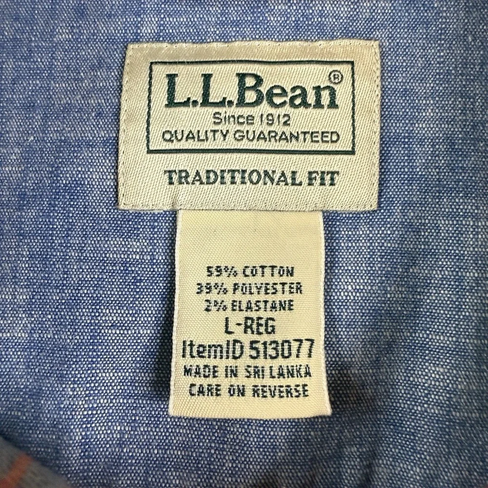 LL Bean Shirt Mens Large Plaid Multicolor Short Sleeve Button Up Traditional Fit